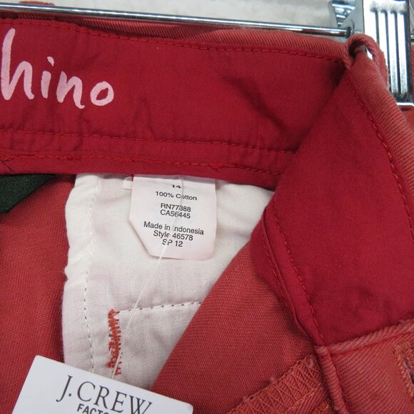 J Crew Jeans Womens Sz 14 Rust Red Waverly Chino Pants Factory Frayed Edges - Picture 5 of 11